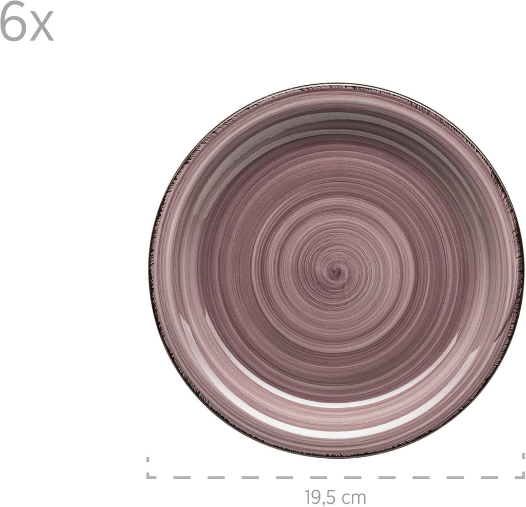 MÄSER 931950 Bel Tempo II serviciu de mic dejun pentru 6 persoane în aspect vintage, ceramică pictată manual Seturi vesela masa Naty Shop