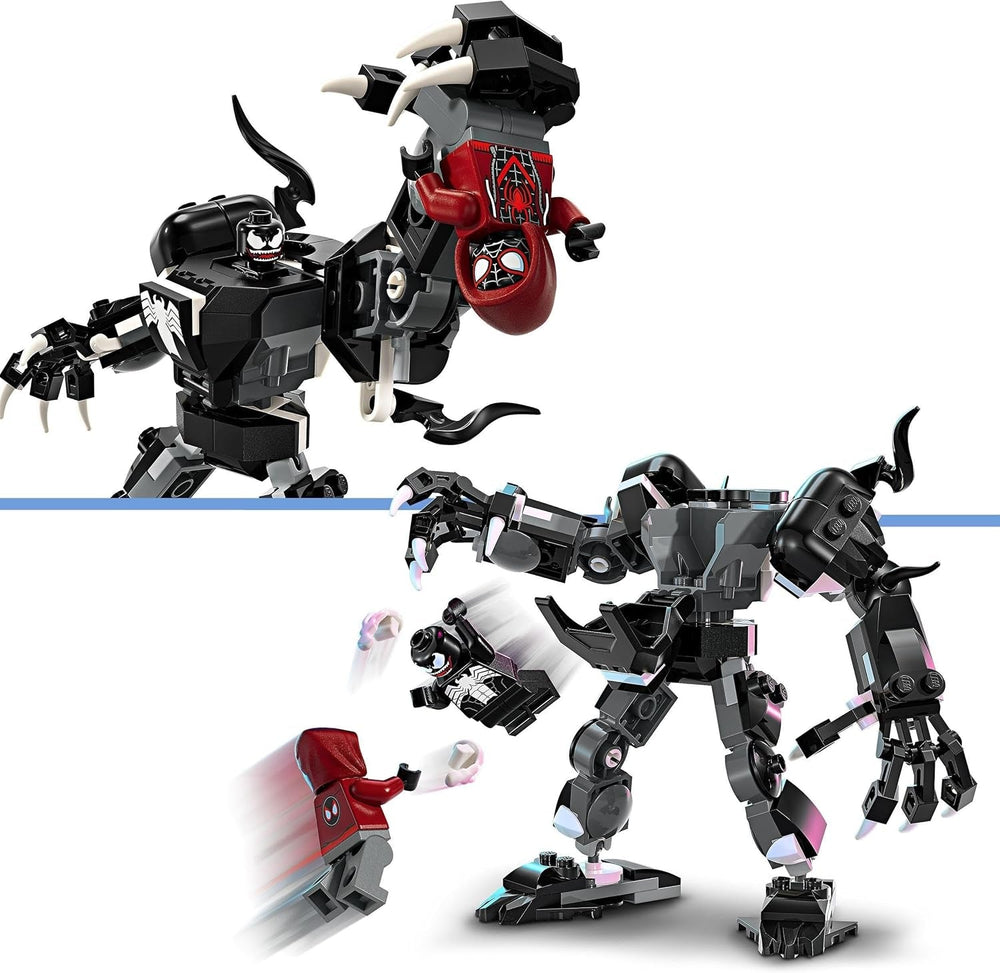 LEGO Marvel Venom Mech vs. Miles Morales Pohyblivé akční figurky pro děti Sada Spider-Man s minifigurkami Superhrdina Duel Hračka Dárek pro chlapce a dívky 6 let 76276 Stavebnice Besuche den LEGO-Store