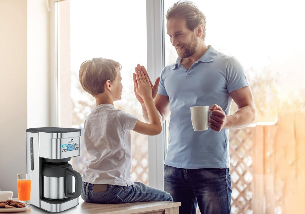 SYBF-CM025 Cafetieră pentru cafea caldă, oțel inoxidabil, 1,2 litri, oțel inoxidabil