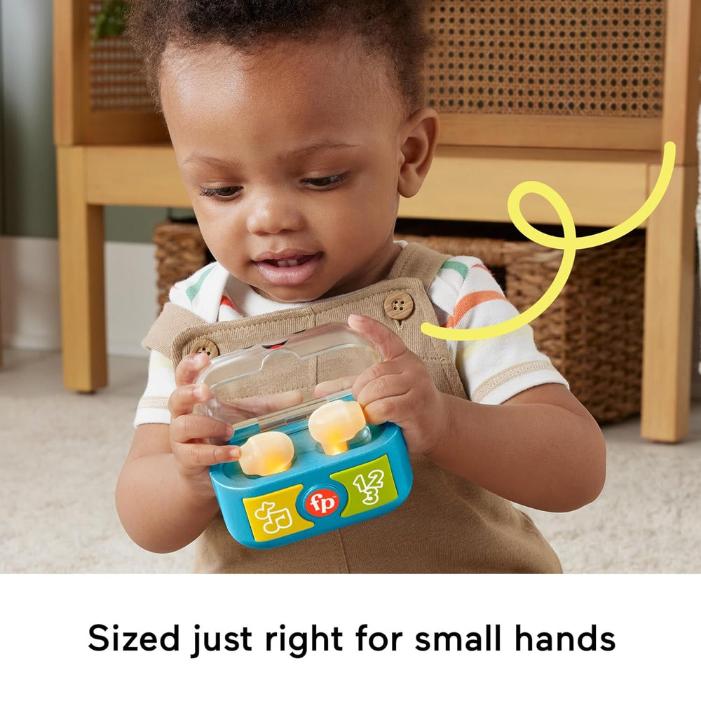 FISHER-PRICE Învățare și joacă distractivă cu dopuri de urechi pentru joacă - dopuri de urechi interactive cu lumini amuzante, cântece de învățare și activități motorii fine, peste 20 de melodii și propoziții, de la 6 luni, HWY45 Jucarii Bebe Naty Shop