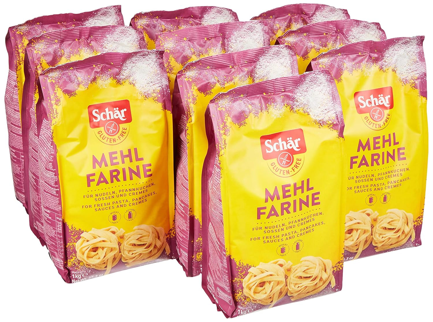 Mehl "Farine" - Basismehlmischung Glutenfrei 1Kg, 10Er Pack Směs na pečení a vaření Naty Shop