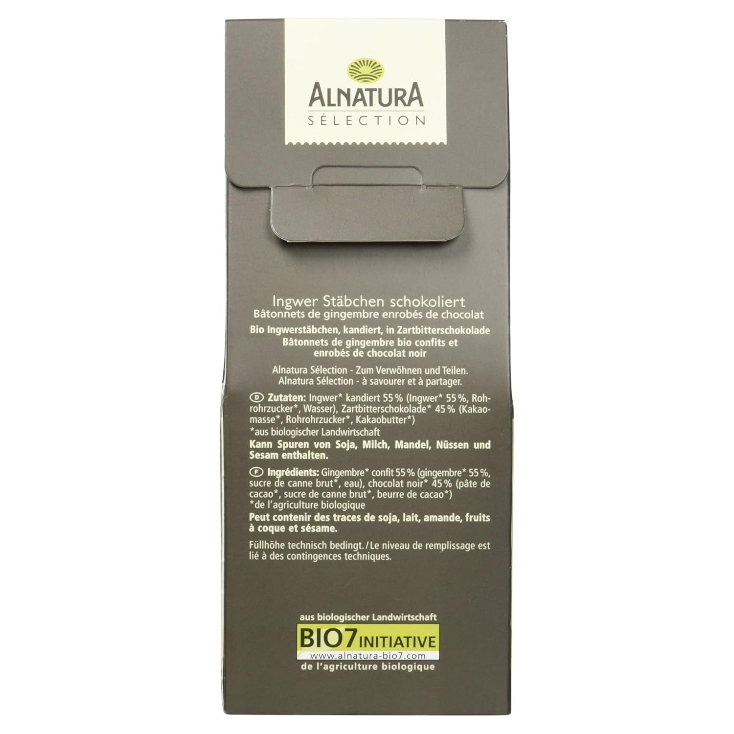 Výběrové zázvorové tyčinky v bio čokoládě, 90g