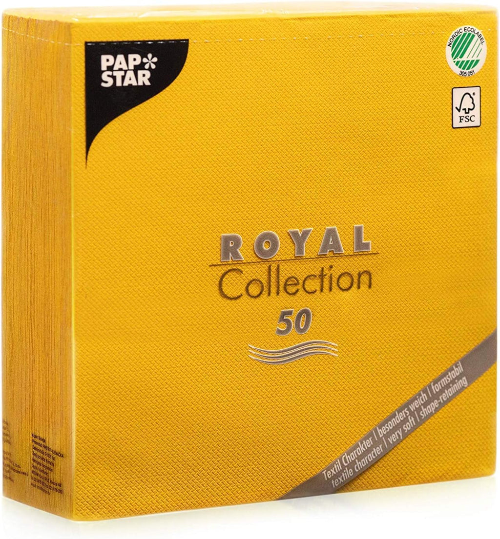 Șervețele Papstar / Șervețele Tissue Negre "Royal Collection" 40 X 40 Cm, 1/4-Fold, ideale pentru catering, gospodărie sau petreceri, #10452, 1 X 50Pack
