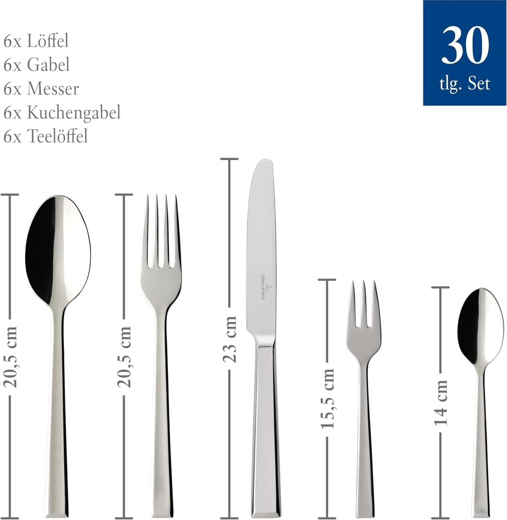Villeroy & Boch - Set de tacâmuri din otel inoxidabil Victor, 30 piese pentru 6 persoane Bucatarie Naty Shop