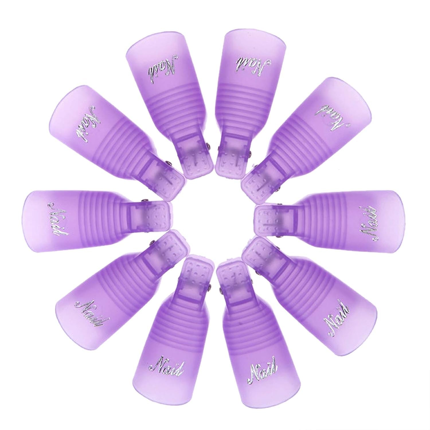 Hanyousheng Nagellackentferner Clips, Nagel Clips,10 Stück Schwarz Nagelclips, Nagel Klammer, Nails Art ​Gel Cap, Soak off Clip Cap UV Gel Poliermittel Entferner Wrap Nail Tool