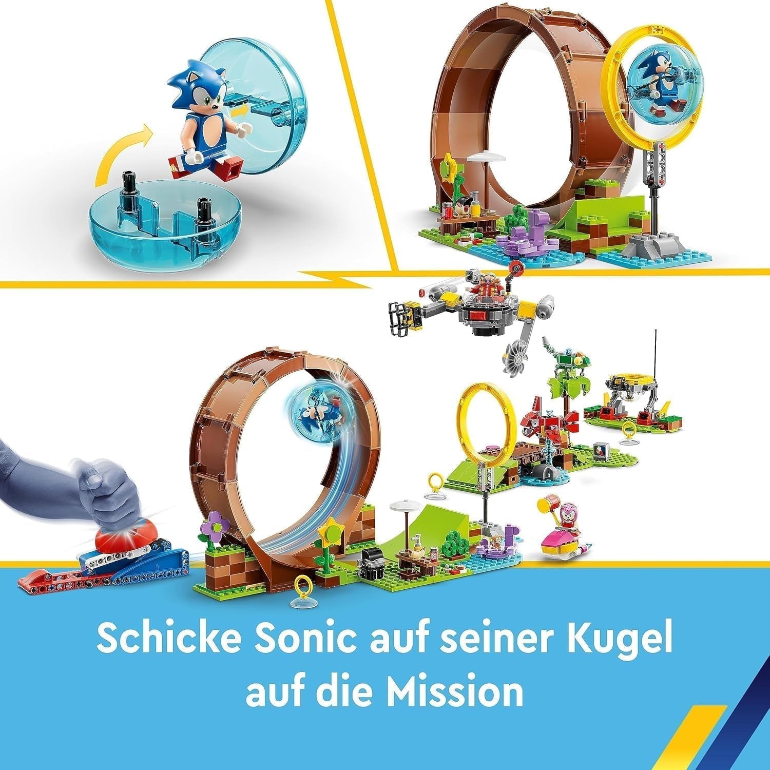 LEGO 76994 Sonic the Hedgehog Sonic's Loop Challenge v Green Hill, sestavitelná hračka pro děti, chlapce a dívky s 9 postavami včetně stavebnic Dr. Eggman a Amy Besuche den LEGO-Store