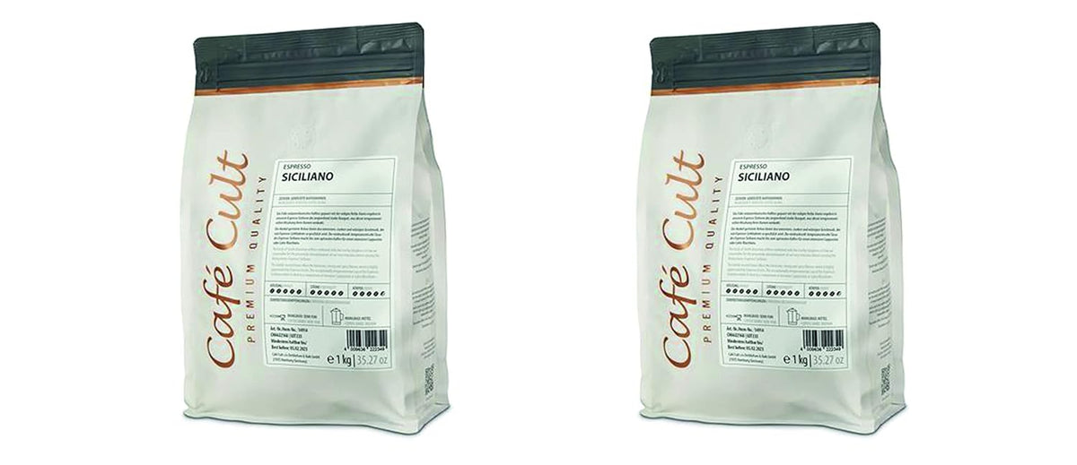 2 x NOU Espresso Siciliano la pungă de 1 kg, boabe întregi = 2 kg