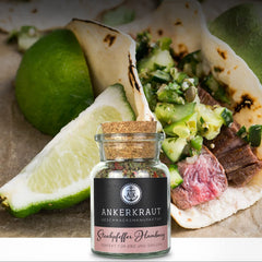 Ankerkraut Steakpfeffer Hamburg, Pfefferkörner Hausmischung, Grober Steakhouse-Pfeffer, frische Note, Universal Allrounder, Lecker Kochen mit Qualität, 80 g v Korkenglas