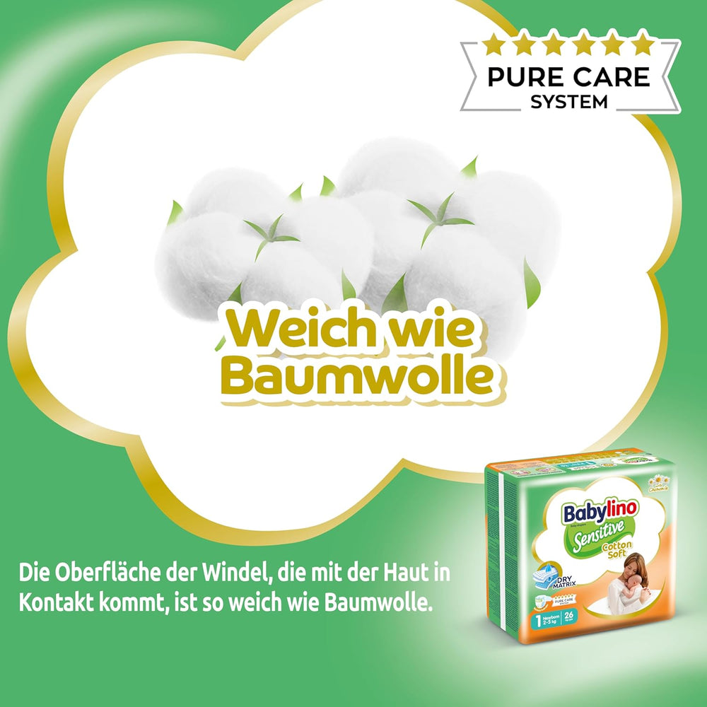 Citlivé dětské plenky, velikost 1, novorozenecké (2-5 kg), 26 kusů