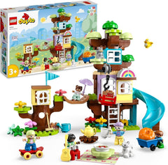 LEGO 10993 DUPLO 3-In-1 Tree House Jucărie pentru copii mici de la 3 ani, fete și băieți cu 4 figuri, animale, jucărie de construcție cu blocuri de construcție și un tobogan, jucărie educativă Seturi de constructie Besuche den LEGO-Store Singur