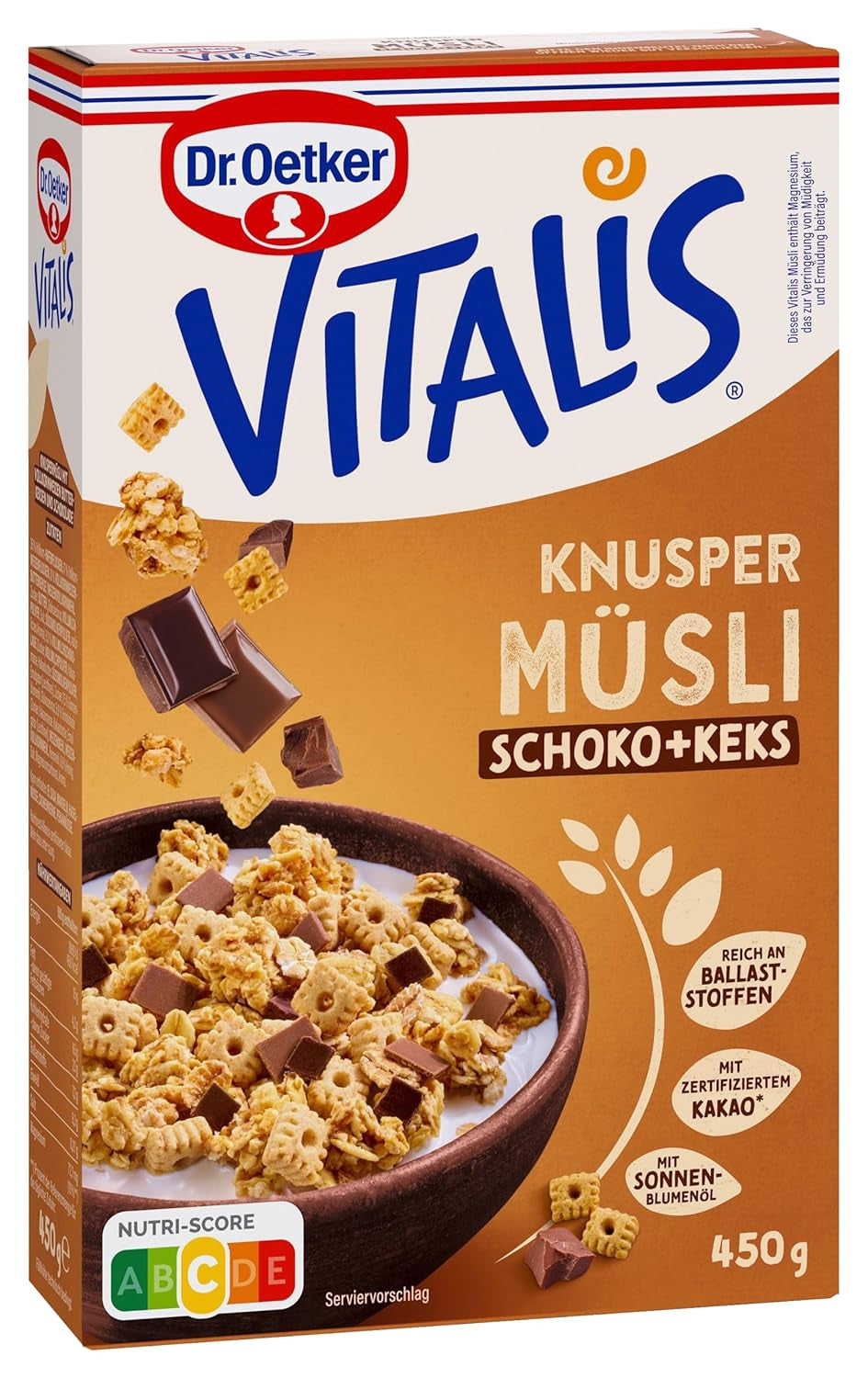 Dr. Oetker Vitalis Crunchy Flakes: Křupavé müsli s kukuřičnými lupínky a kousky mandlí, balení 5 ks (5 x 600 g)