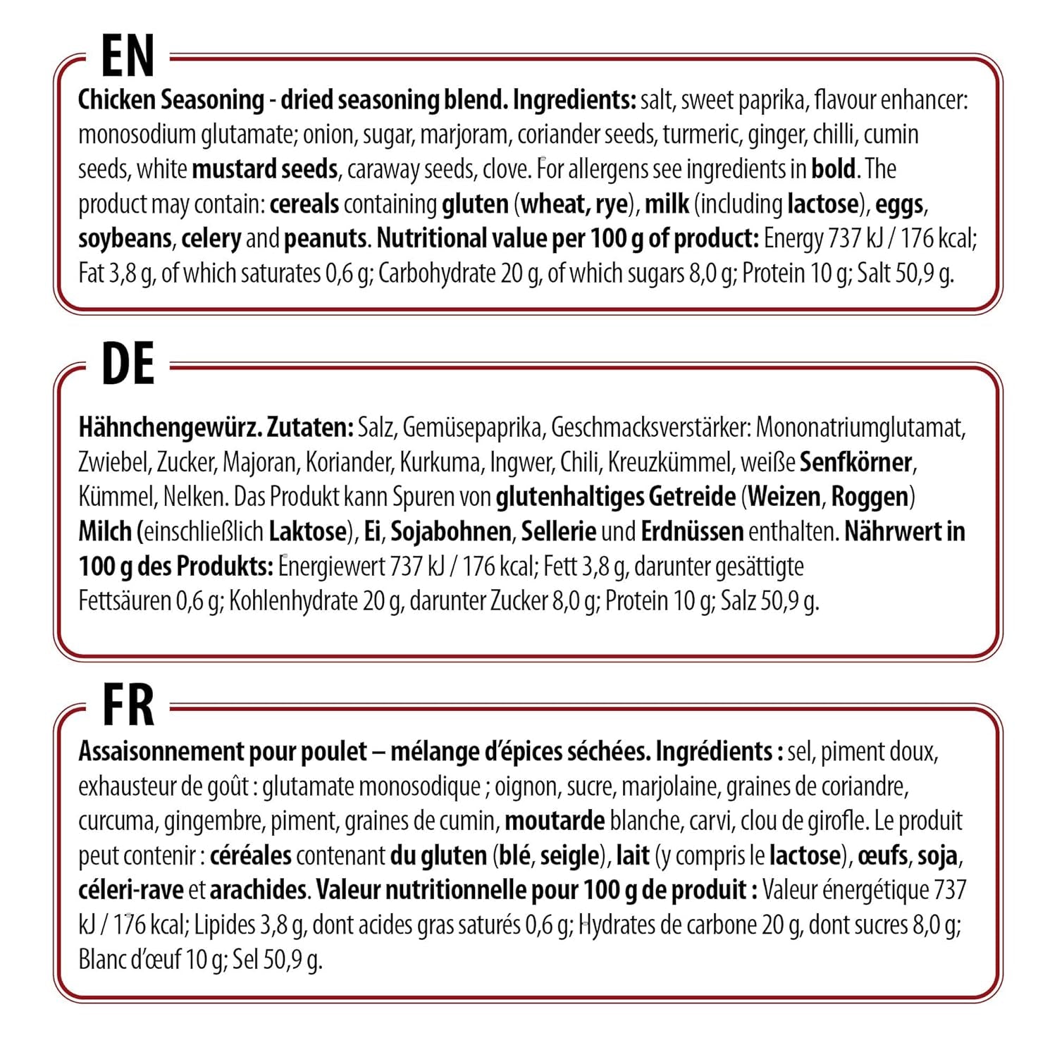 Prymat Hähnchengewürz 1100 g, Gewürzmischung für Hhn, Turecko, Ente, Gans, Grillgewürze, Marináda pro Fleisch im Streuer
