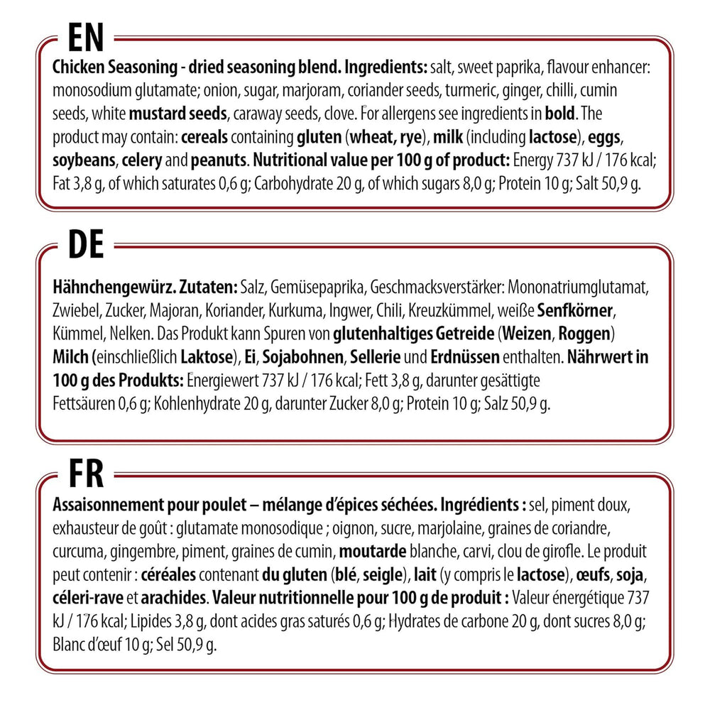 Prymat Hähnchengewürz 1100 g, Gewürzmischung für Hhn, Turecko, Ente, Gans, Grillgewürze, Marináda pro Fleisch im Streuer