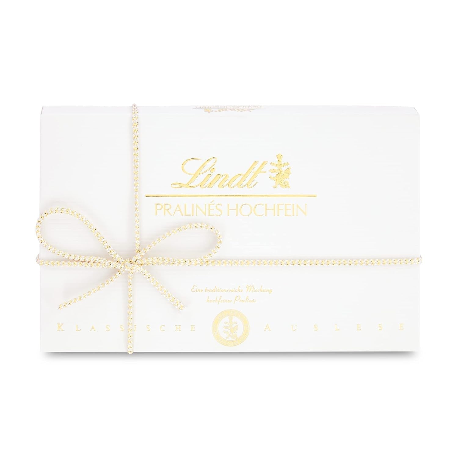 Lindt - Praline din ciocolata Hochfein,12 praline in 7 sortimente delicioase cu si fara alcool Bomboane de Ciocolata Naty Shop Pralinés Hochfein 120 grame