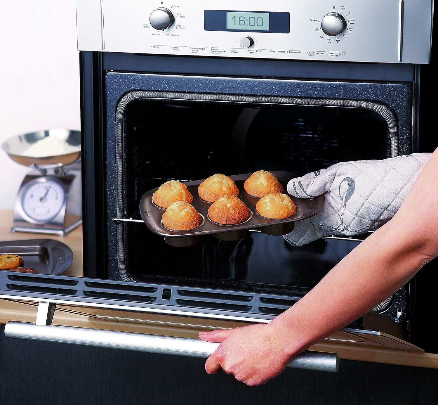 Pyrex BANDEJA 6 MAGDALENAS ASYMETRIA PX Muffinförmchen, Metall, Bunt, 6 Magdalena Formy a plechy na pečení Naty Shop