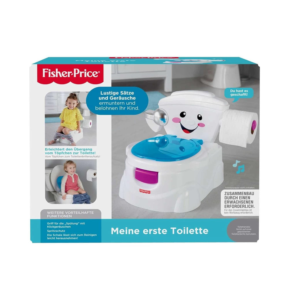 Fisher-Price Meine Erste WC, Baby Töpfchen, Mit Musik & Lustigen Sätzen, Tragbare Baby Toilette, Abnehmbarer Toilettenaufsatz, Deutsche Version, Ab 1 Jahr, P4326 Příslušenství Jídlo a kojení Bebe Naty Shop