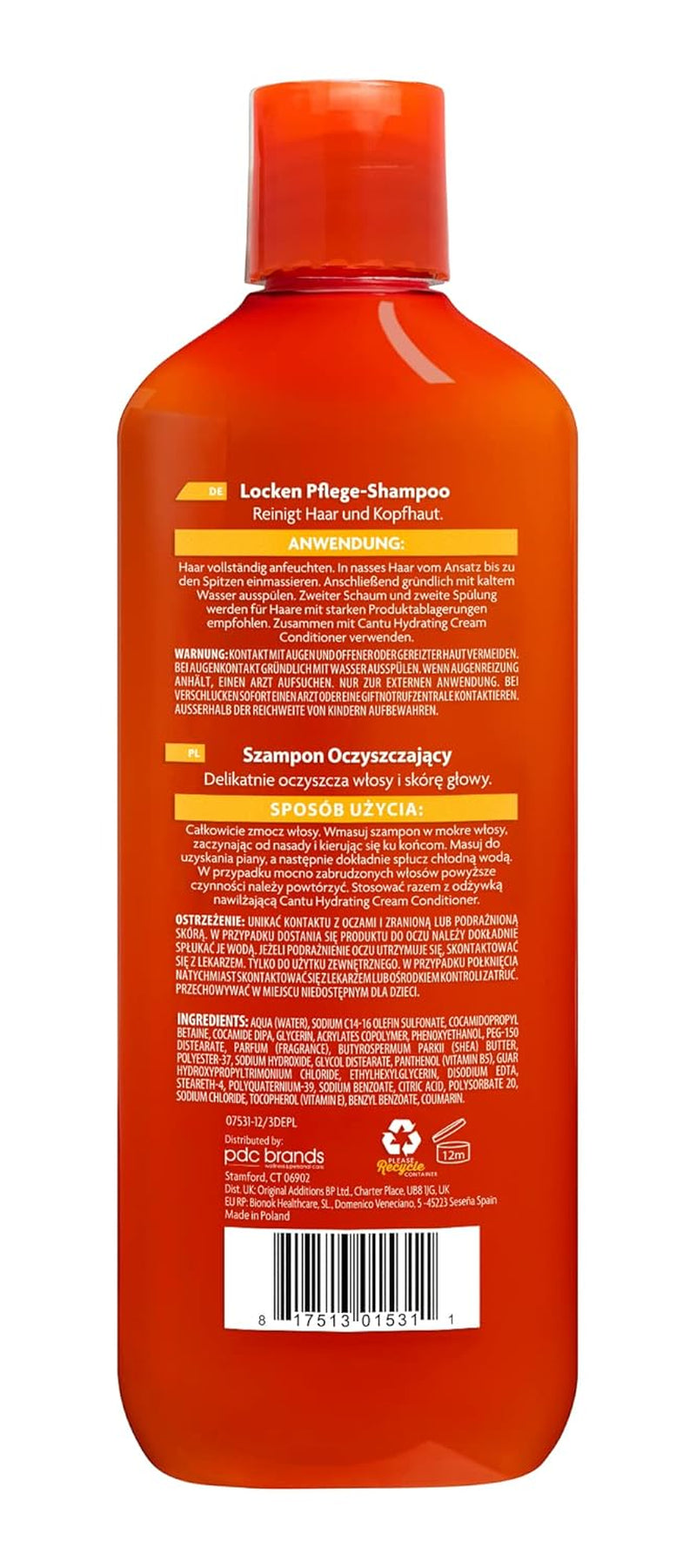 Cantu Cleansing Cream Shampoo – Shampoo Für Lockiges Und Krauses Haar – Reichhaltige Formel Aus Bambucké máslo – Sanfte Und Tiefenwirksame Reinigung Für Haar Und Kopfhaut – Sulfatfrei – 400 ml Cantu sprcha a koupel