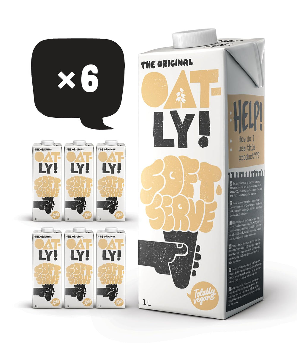 Oatly Soft Serve Mix pro výrobu měkké zmrzliny na rostlinné bázi ve stroji na výrobu ledu 1L, (6er-Pack)