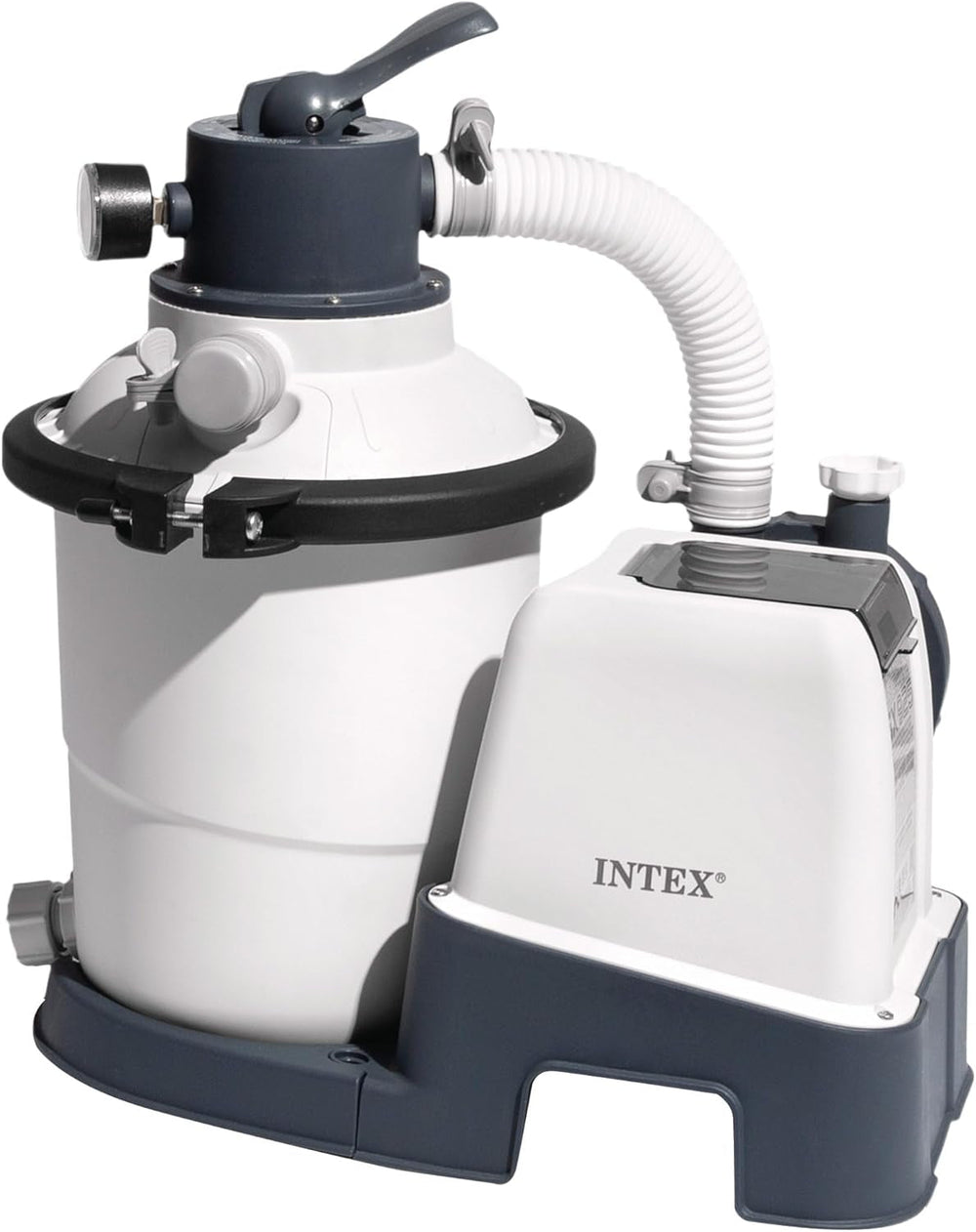 Pompă filtrantă cu nisip Intex 26642 Krystal Clear cu RCD, debit de apă 3500 l/h, debit sistem 2000 l/h, plastic, alb