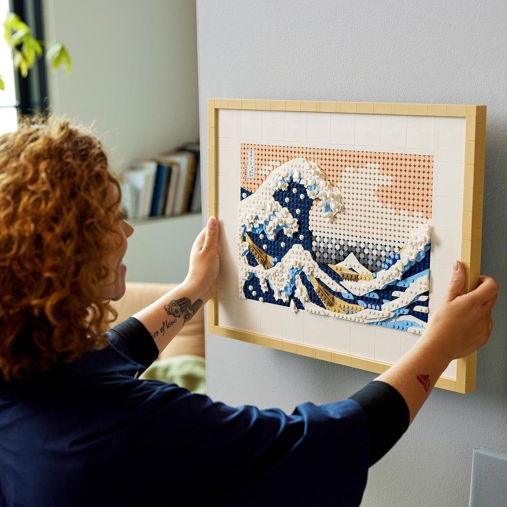 LEGO 31208 Art Hokusai – Große Welle, 3D japonské Wanddeko, Bastelset, gerahmte Ocean-Leinwand, Hobbies für Erwachsene, DYI, Home- und Büro-Deko