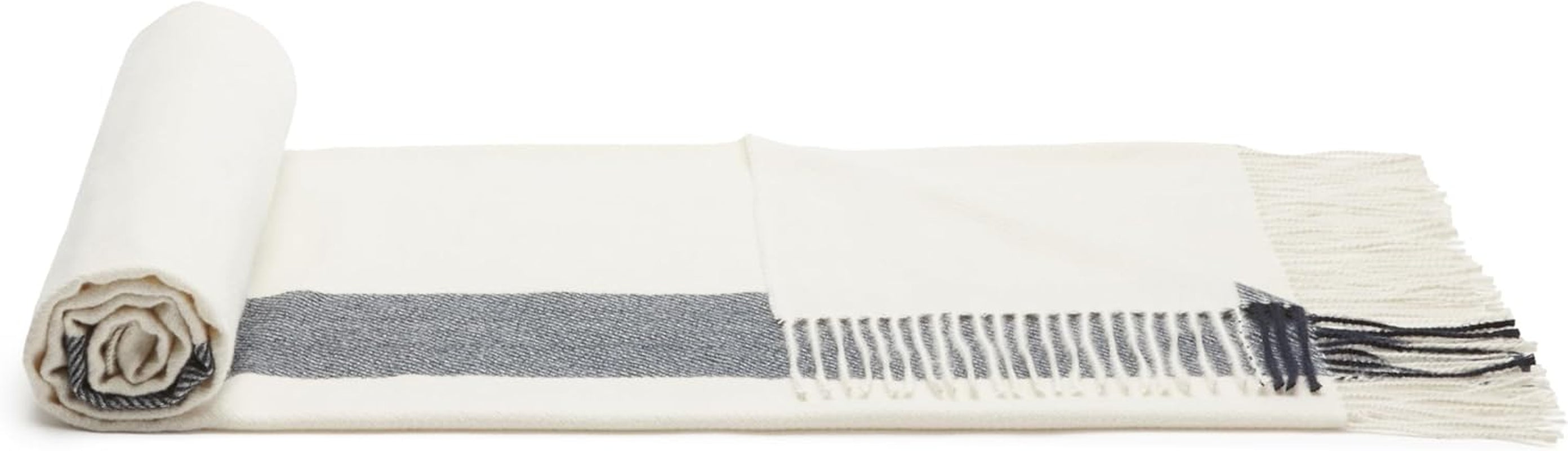 Amazon Basics Throw Deka, lehká, recyklovaný polyester, Room Decor Cozy Dekor, 127 X 152 Cm, slonovinově bílá s modrým vzorem Check Beds and Deky Besuche den Amazon Basics-Store