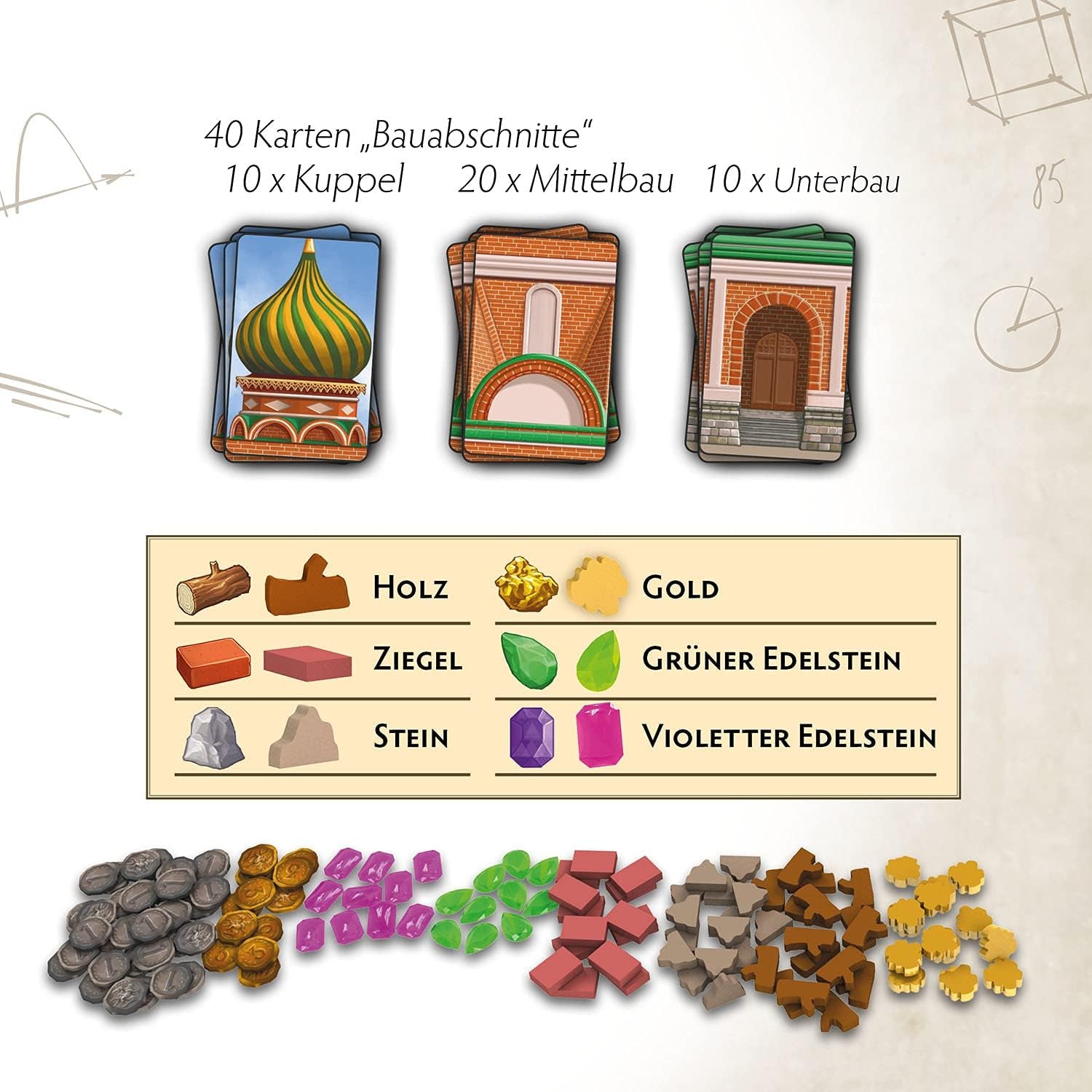 KOSMOS 682156 Červená katedrála, Stavitelé cara, Strategická hra se speciálním kostkovým mechanismem, Stolní hra pro 1-4 hráče od 12 let, Hra pro fajnšmekry
