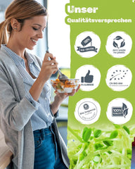 Sada nakličovacích nádob 3100 ml s dárkovou sadou - Bio Fitness Mix, Power Mix a Detox Mix, každá 75 g - Klíčící nádoba - vč. víko sklenice, stojan a sítko