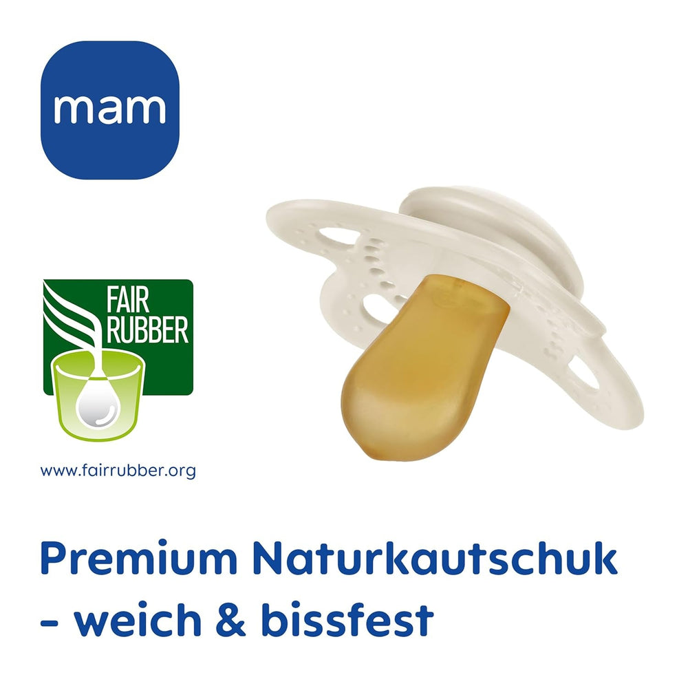Suzetă MAM Original | Suzetă din latex | 0-6 luni | Suzetă pentru bebeluși potrivită pentru alăptare | Recomandată de moașe | Rezistent la mușcături | Latex de cauciuc natural | Oaie/Iepure | Pachet de 2