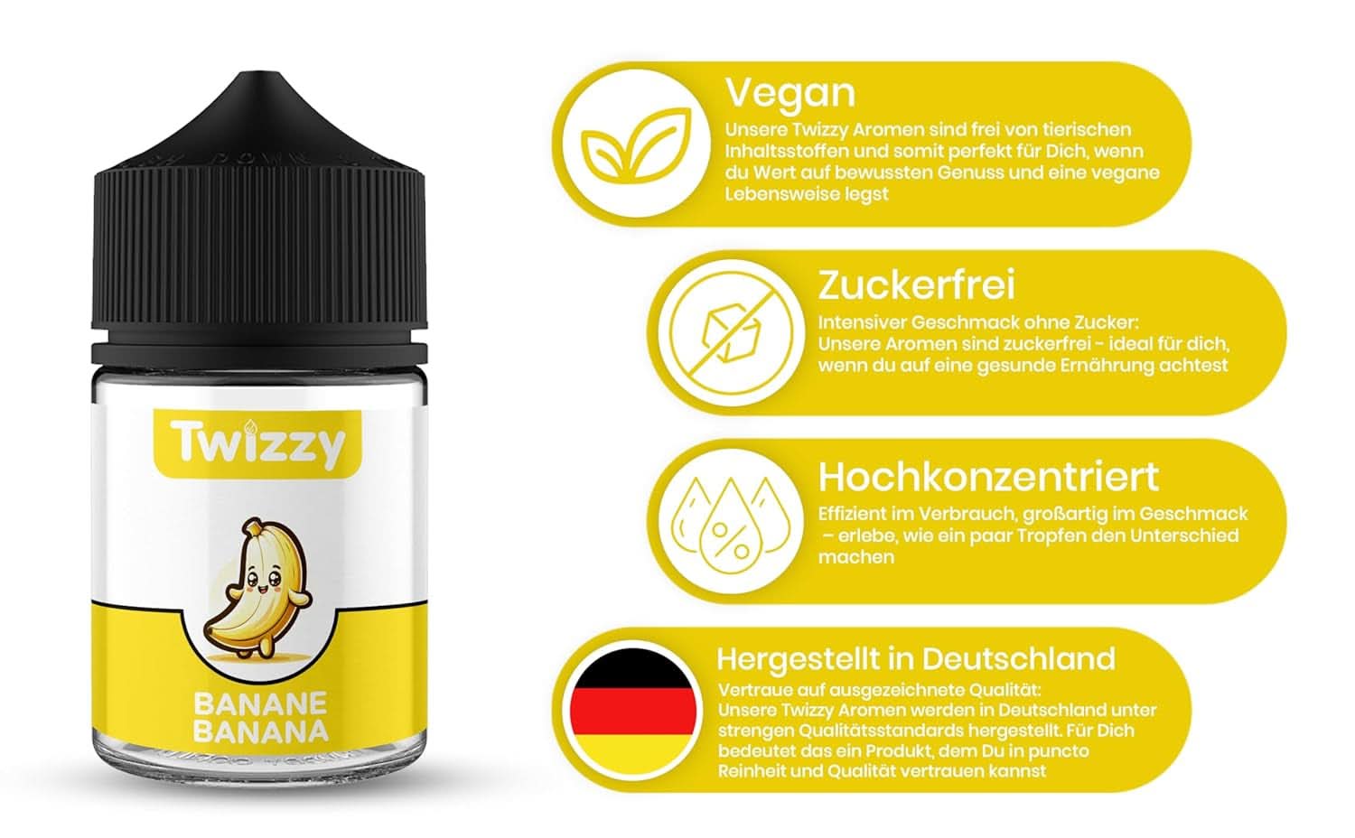 Příchuť jídla Twizzy Banana - 60 ml - Intenzivní chuť - Ideální na pečení Aromas Naty Shop