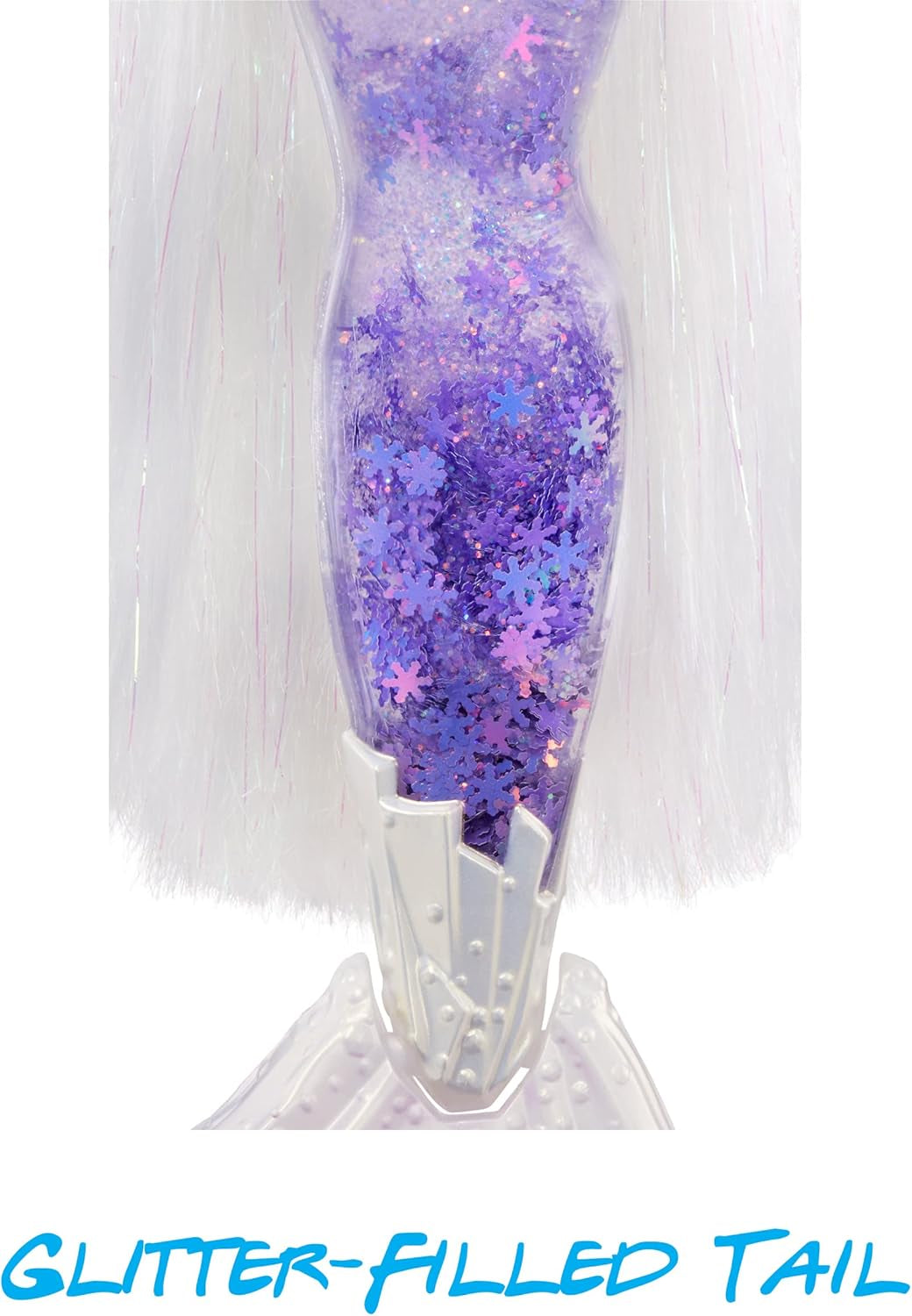 Mermaze Mermaidz™ Zimní vlny Crystabella™ Meerjungfrau-Modepuppe s barevnou vatou, lesknoucí se schwanz und Zubehör