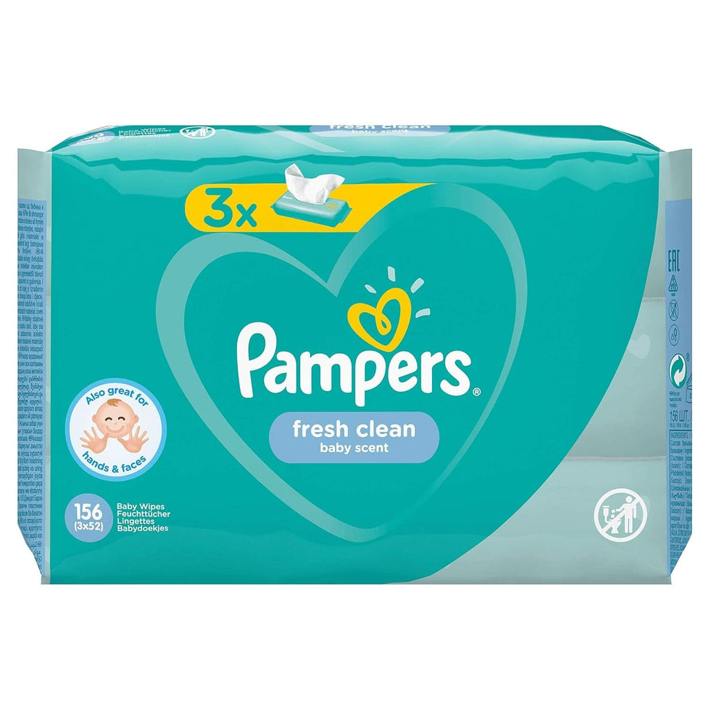Pampers Fresh Clean, Șervețele pentru bebeluși, 52 bucăți Servetele Umede Bebelusi Naty Shop