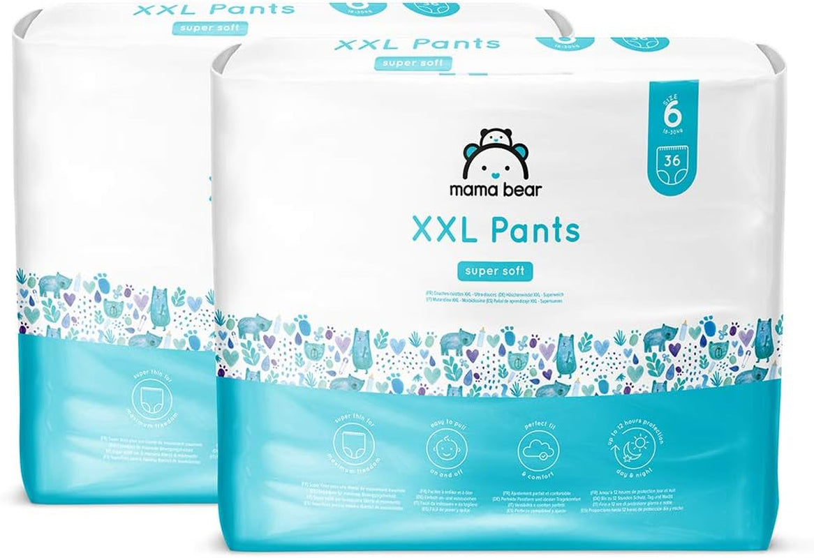 Značka Amazon: Mama Bear Pull-Up XXL plenky, velikost 6 (18-30 kg), 72 kusů (2 balení po 36)