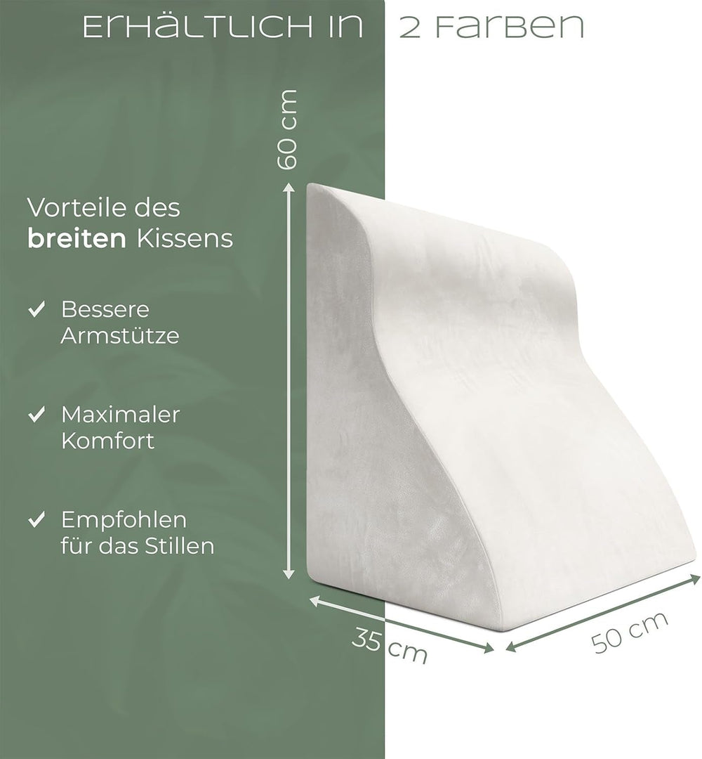 Pernă de citit pentru pat și canapea, pernă confortabilă pentru spate cu spumă cu memorie, pernă antireflux utilizabilă ca pernă cu pană pentru pat, spătar sau tăblie, pană confortabilă pentru pat ca suport plăcut pentru spate