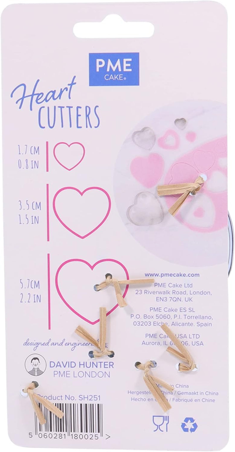 SH251 3 buc. forme de glazură din oțel inoxidabil, decupate în formă de INIMĂ, pentru decorarea torturilor cu zahăr, argintii