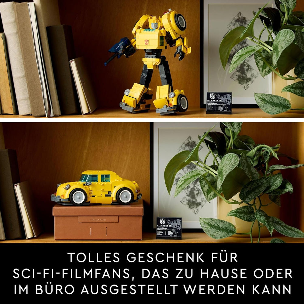 LEGO Icons Transformers Čmelák, Dospělý sběratelský robot akční figurka, Filmová stavebnice pro fanoušky sci-fi, Lze přeměnit na auto, Dobrodružná hračka 10338 Stavebnice Besuche den LEGO-Store