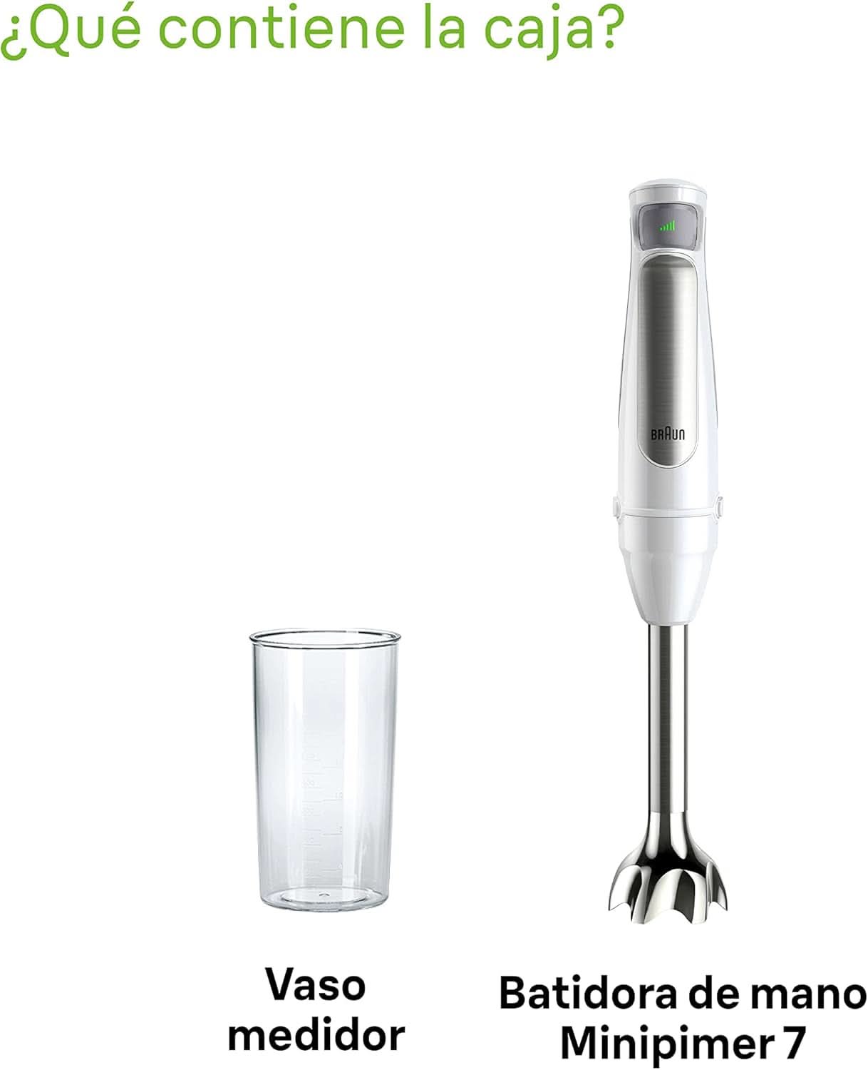 Braun Homehold Hogar Multiquick 7 Armmixer, Spritzschutz-Technologie, Spülmaschinenfest, Bpa-Freier Kunststoffbecher, MQ7000, 1000 W, Weiß Kitchen Naty Shop