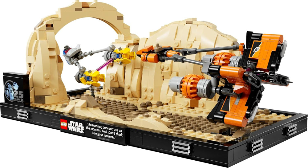 LEGO Star Wars Pod Race in Mos Espa - Diorama, Set pentru adulți, Kit model Amenințarea întunecată, include Podracerul lui Anakin Skywalker, piesă de colecție, cadouri pentru bărbați și femei 75380 Seturi de constructie Besuche den LEGO-Store