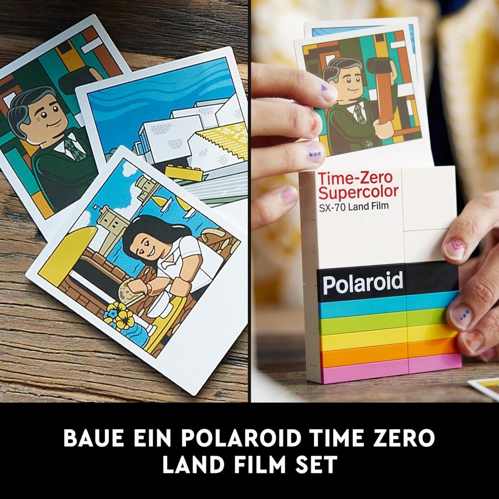 LEGO Ideas Sada fotoaparátu Polaroid Onestep SX-70 pro dospělé, sběratelská s autentickými detaily, kreativní činnost, fotografické dárky pro ženy, muže, jeho, ji a dospívající 21345 Stavebnice Besuche den LEGO-Store