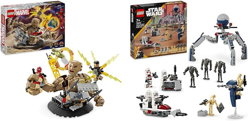 LEGO Marvel Spider-Man vs. Hračka Sandman: Showdown Superhrdina s figurkami včetně ještěrky a elektro RPG Dárek pro akční nadšence pro chlapce a dívky 76280 Stavebnice Beuche den LEGO-Store Clone Trooper Battle Pack