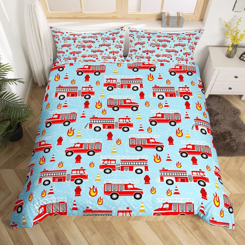 Jungen Cartoon Auto Bedtuchen Set 135X200,Kinder Bau Fahrzeuge Tröster Abdeckung Für Kind Kleinkind Teens,Dinosaurier Bettbezug,Traktor Maschinerie Bagger Bettdecke Abdeckung,Lkw Autos Bedtuchen Naty Shop Multi 14 2820*8040