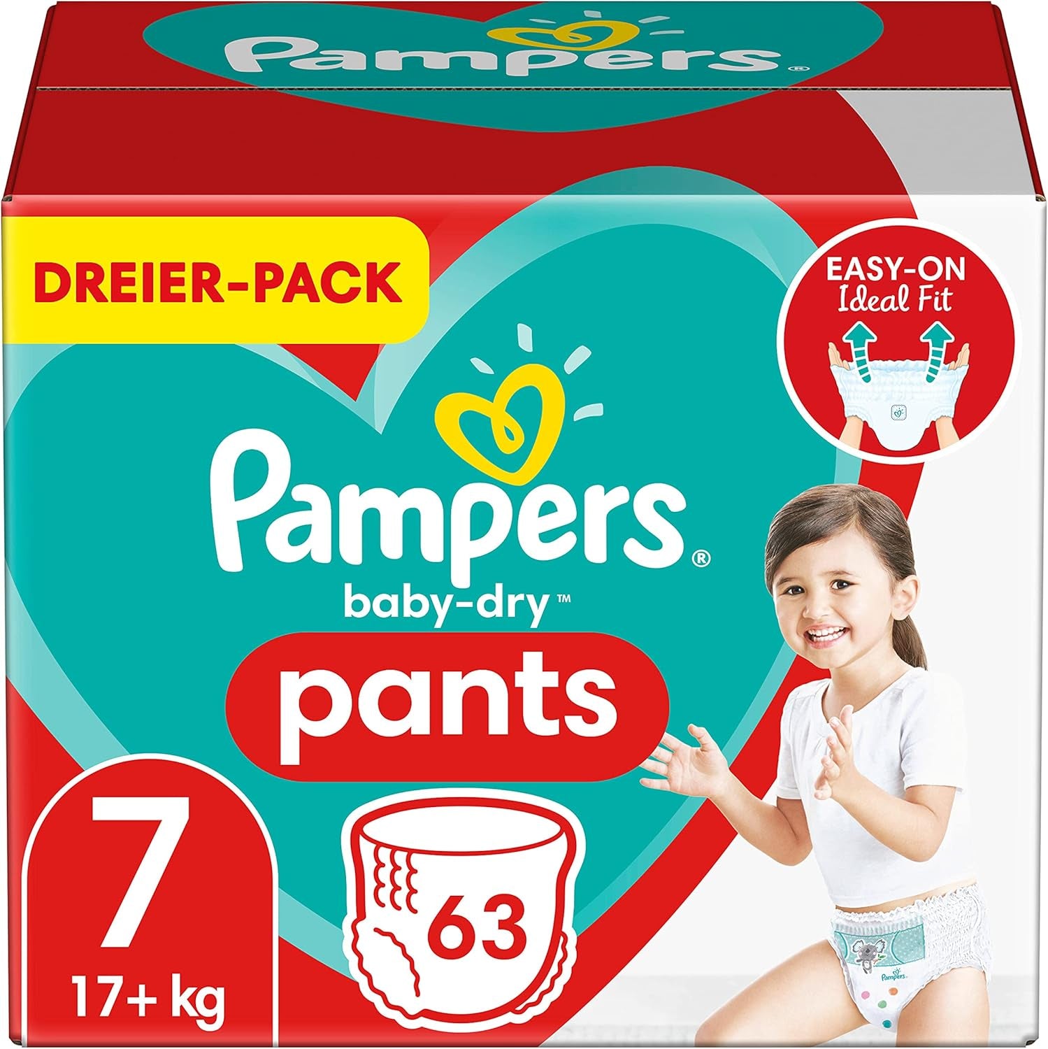 Plenky Pampers Baby-Dry, velikost 8, 43 plen, od 19 kg, balení Jumbo+