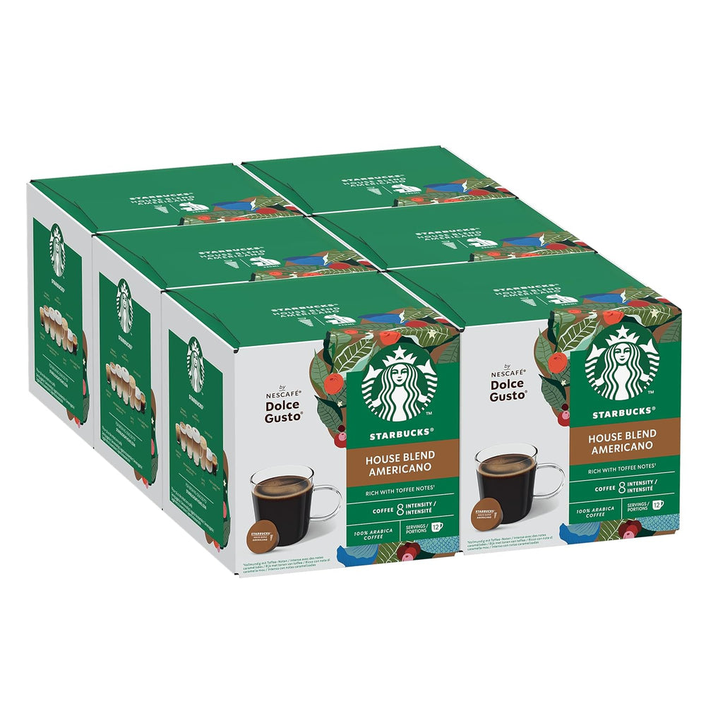 STARBUCKS House Blend by Nescafé Dolce Gusto, Mittlere Röstung, Kaffeekapseln 6 x 12 (72 Kapseln)