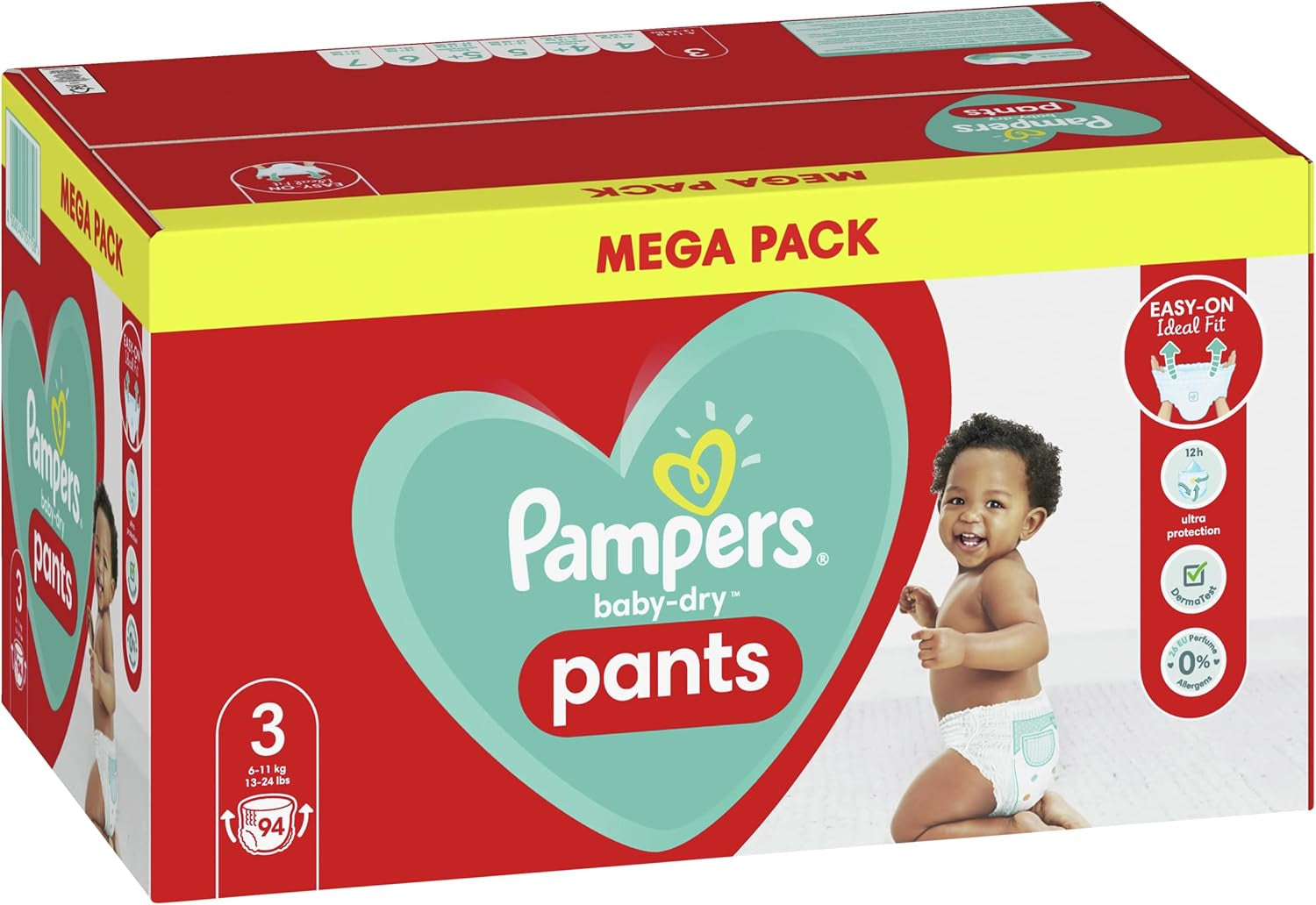 Plenky Pampers Baby-Dry, velikost 8, 43 plen, od 19 kg, balení Jumbo+