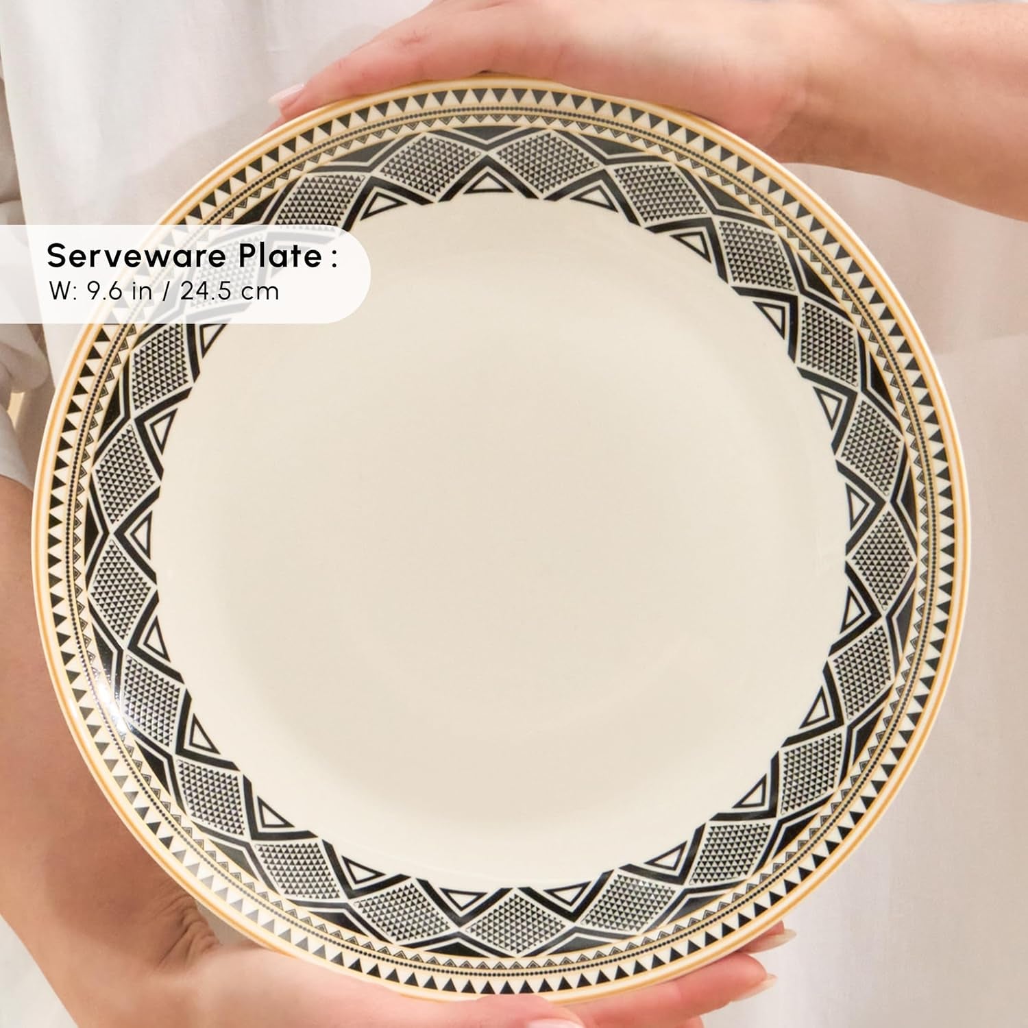 Karaca Globe - Frühstücksset & Geschirrset für 6 Personen mit Tassen, 26-teiliges Porzellan Geschirr Set mit Teetassen, Untertassen, Servierteller und Frühstücksgeschirr Teller Set - Weiß