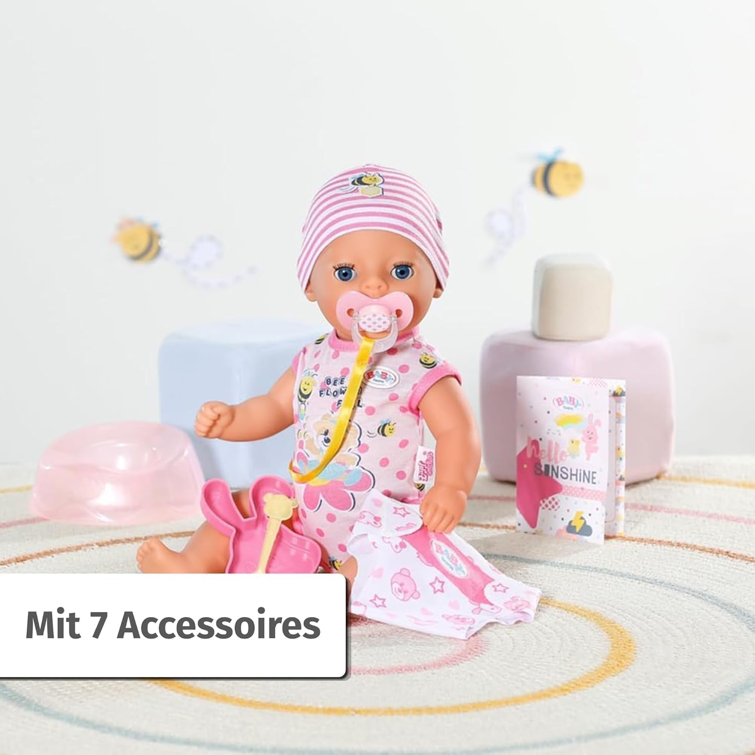 BABY Born Lena (fetiță) 36 cm, păpușă cu 7 funcții pentru copii de la 1 an, funcționează fără baterie, păpușă mare de 36 cm, 834596 Zapf Creation, roz Papusi Naty Shop