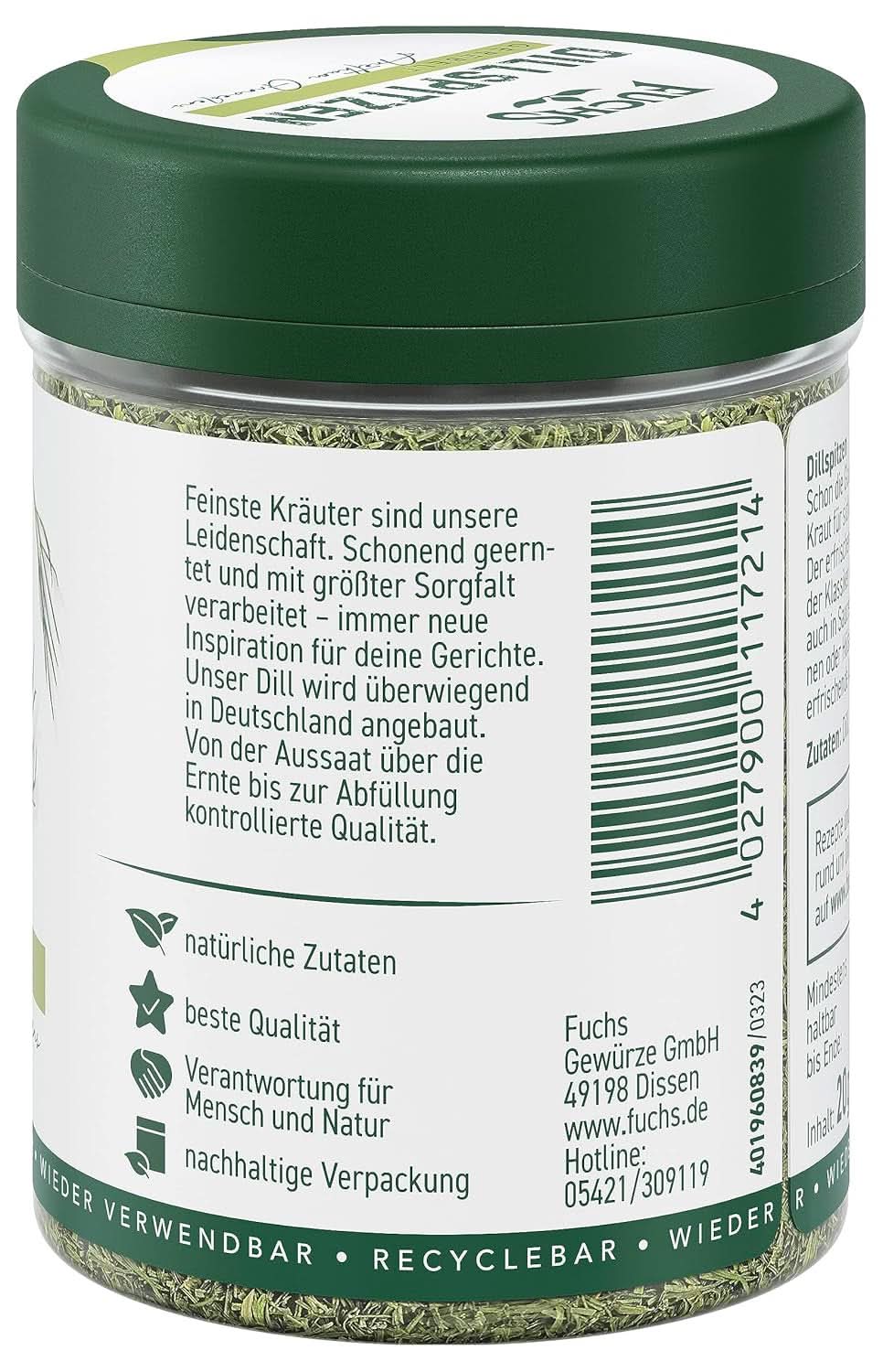 Fuchs sekaný kopr, 20 gramů Condimente Naty Shop