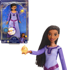 Mattel Disney Singende přání Asha of Rosas Modepuppe & Star Figur, s elegantním oblečením, zpívané "This Wish" auf Englisch