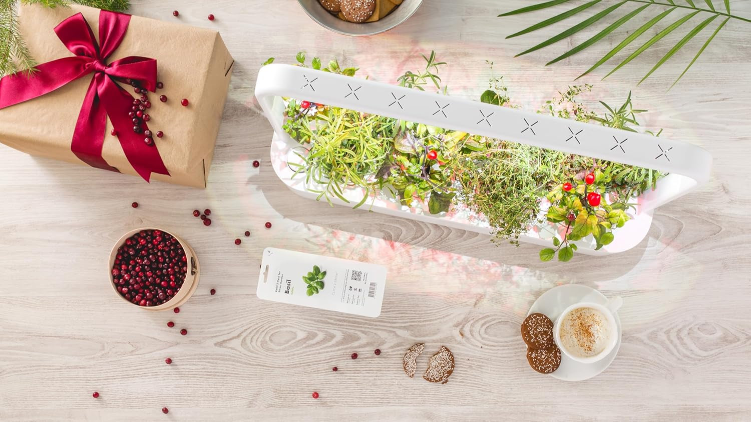 Vnitřní zahrada Click and Grow, jednodušší než hydroponický systém pěstování, LED Smart Garden, bylinková zahrada, vnitřní skleník s 9 rostlinnými kapslemi (bílé)