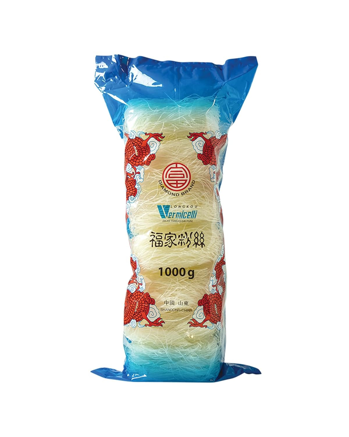 DIAMANTOVÉ skleněné nudle, dlouhé skleněné nudle, přirozeně veganské a bez lepku - 1 x 1 kg