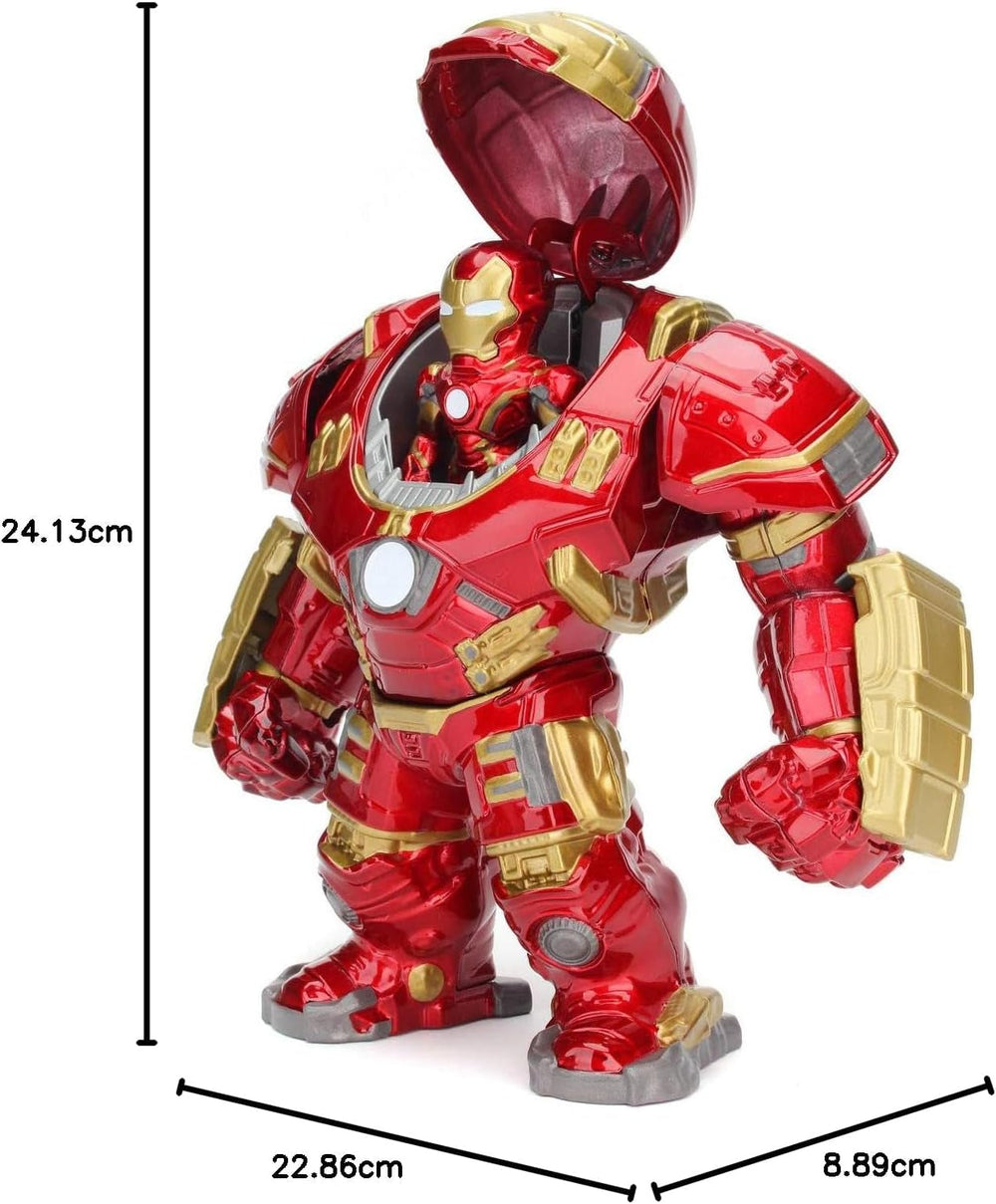 Figurka Jada Toys Marvel Hulkbuster & Ironman, Otevřená a zavřená helma, Sběratelské figurky, Sada, Odlitek, Červená, Velikost: 6" Hulkbuster & 2" Ironman Akční figurky Naty Shop